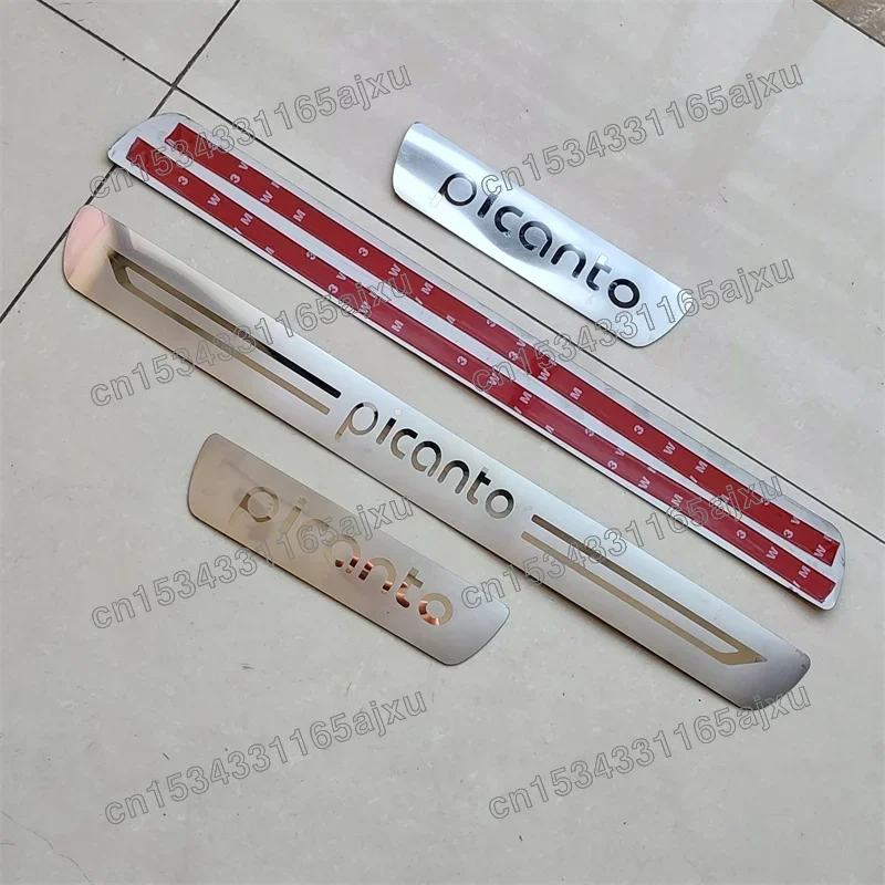 For Kia Picanto 2015 Stainless Steel Door Sill Scuff Plates cover Trim Car Accessories