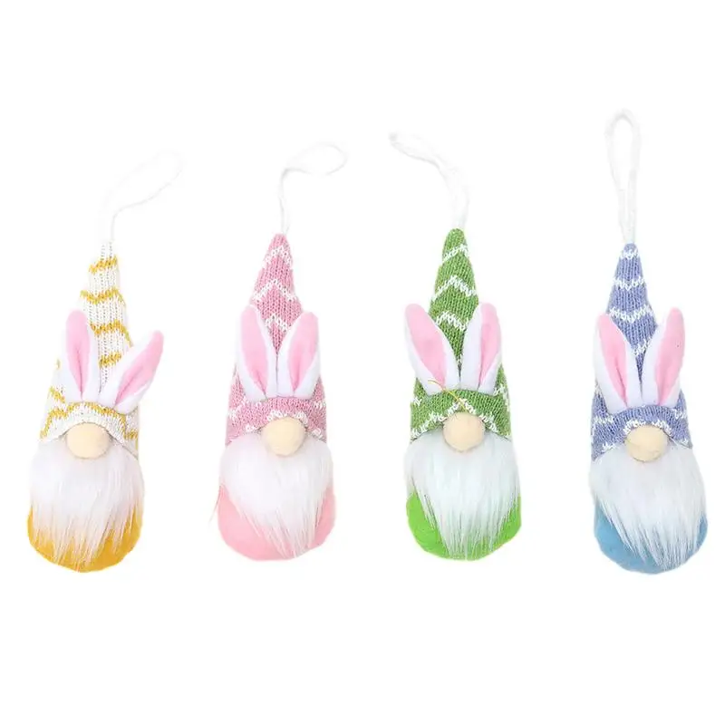 

Easter Bunny Gnome Decorations 4pcs Faceless Doll Bunny Easter Decor Handmade Dwarf Doll Swedish Gnomes Decorations For Home Elf