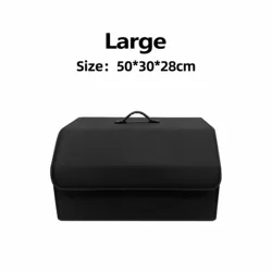 Premium PU Leather Collapsible Car Trunk Organizer - Multipurpose Auto Storage Box and Tidying Solution (L)