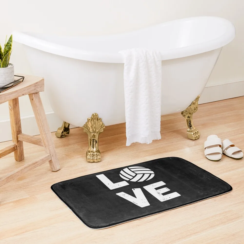 Volleyball LOVE White Bath Mat Bathroom Rug Set For Bathroom DoorEntrance Door Mats In The Bathroom Absorbent Mat