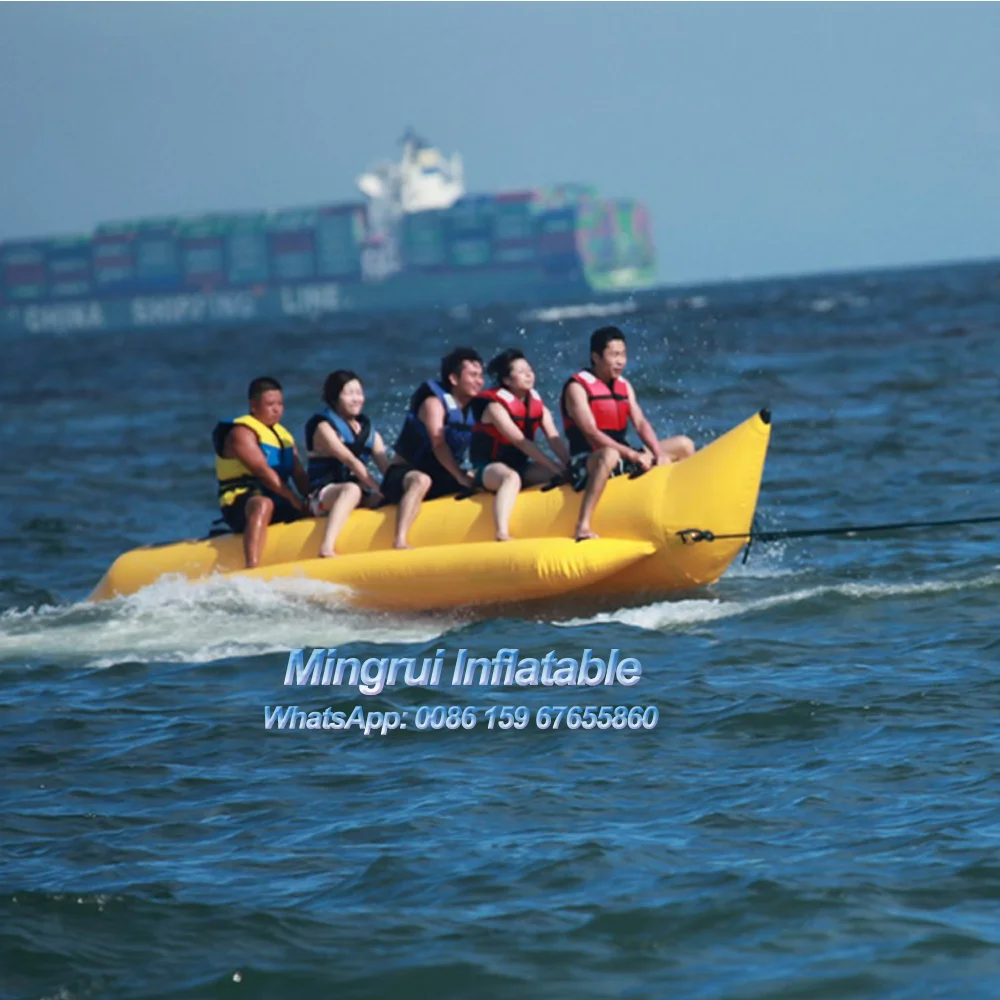 Inflatable Yellow Banana Boat, Water Park Games, Flying Fish, Towable Tube, Hot Sale