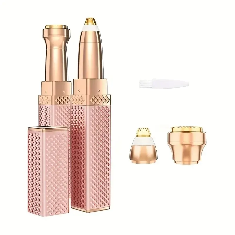 1pc Rechargeable 2-in-1 Hair Shaver Eyebrow Razor With LED Light Painlessly Remove Peach Fuzz Facial Hair Eyebrows Lips