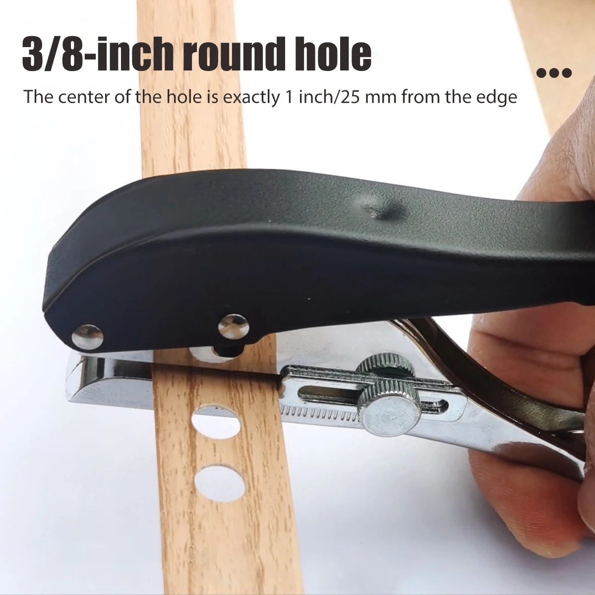 Single Hole Paper Punching Tool 3/8inch Hole Puncher Portable Handheld Long Punch Tool for Paper Cards Plastic Cardboard Metal