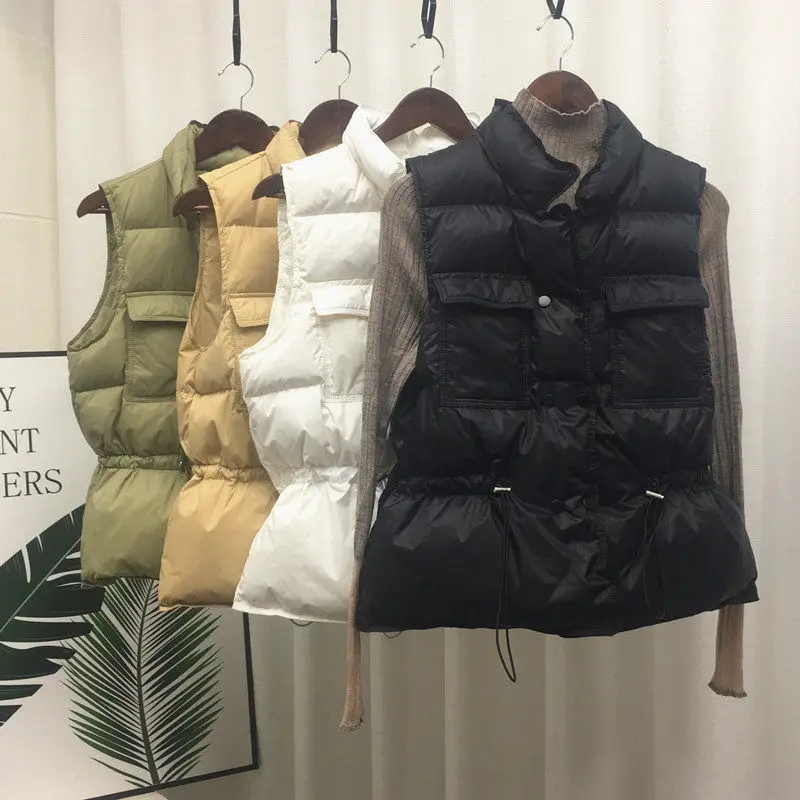 

Winter Women Duck Down Vest 2022 Coat Ultralight Sleeveless Puffer Vest Jacket ultra thin warm lightweight down jacket Waistcoat