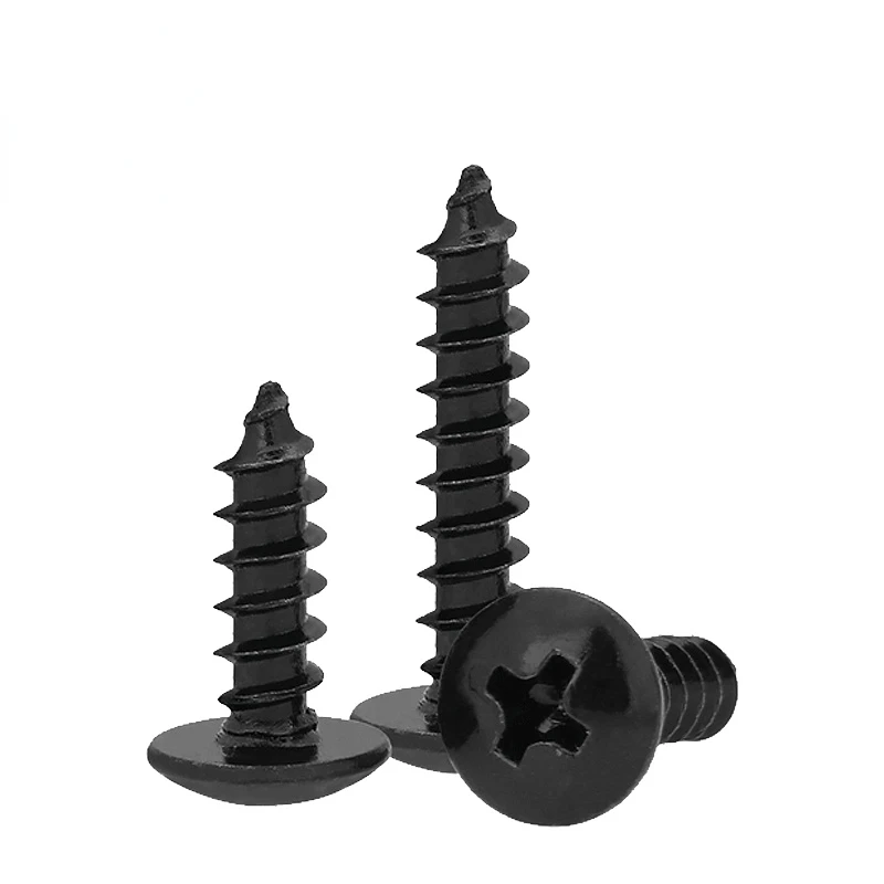 

500pcs 3mm Cross Recessed Truss Head Self-tapping Screw Carbon Steel M3 Phillips Mushroom Head Wood Screw 6-16mm 16mm 10mm