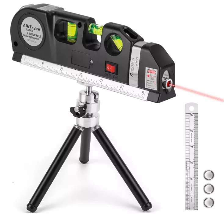 Multi-function High Precise Laser Leveling Instrument Steel Ruler Straight Line Laser Level Aligner Vertical Measure Tape