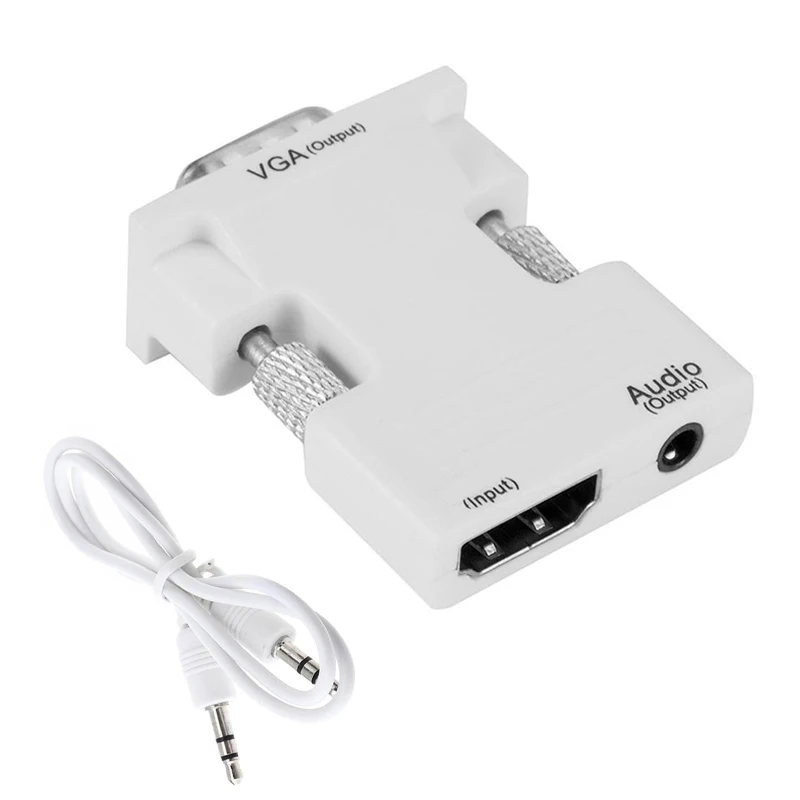 HDMI-Compatible To VGA Adapter Converter TV Box 1080P PC Aux thumbnail 1