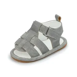 Meckior Baby Boys Grey Non-Slip Summer Sandals - 12-18 months (Grey)