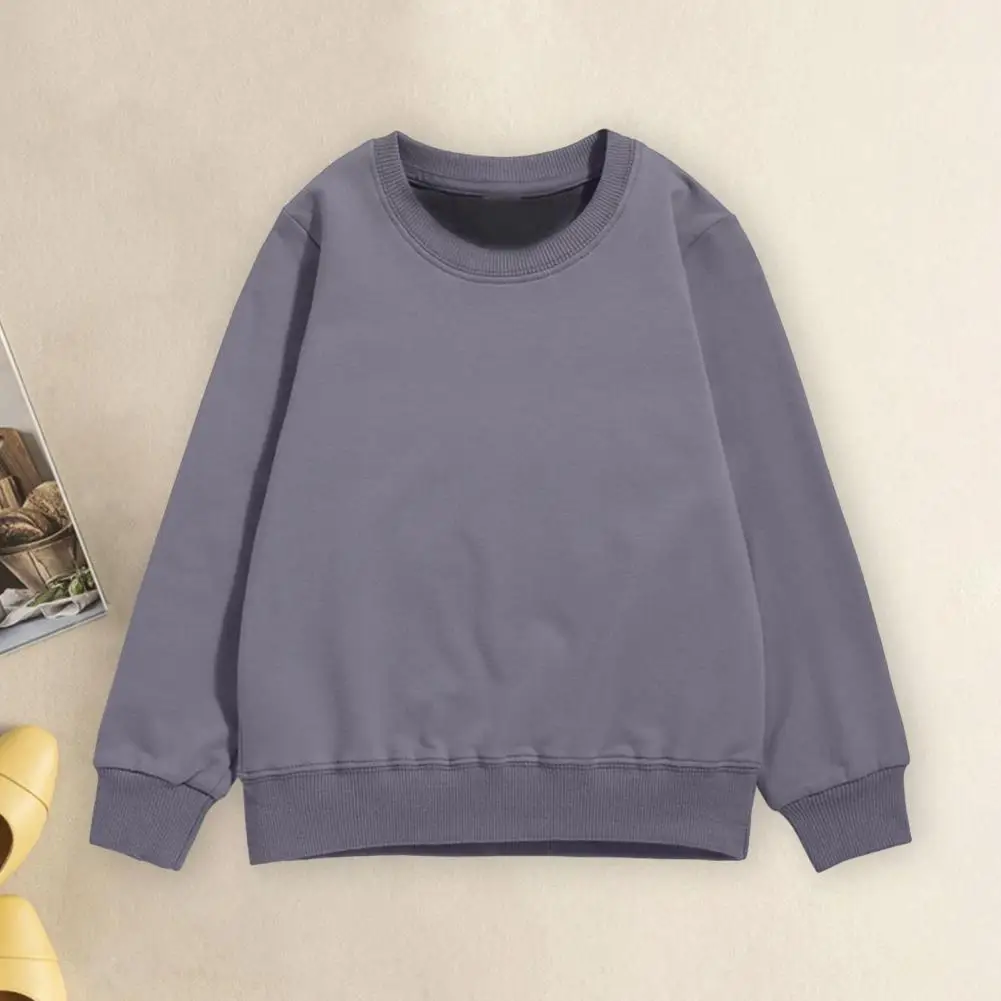 

Soft Fabric Sweatshirt Cozy Plus Size Unisex Sweatshirt Thick Plush Mid Length Pullover for Fall Winter Soft Elastic Solid Color