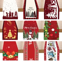 Christmas Table Runner Merry Christmas Decorations For Home 2024 Cristmas Table Flag Cover Navidad Noel Gift New year Tablecloth 2
