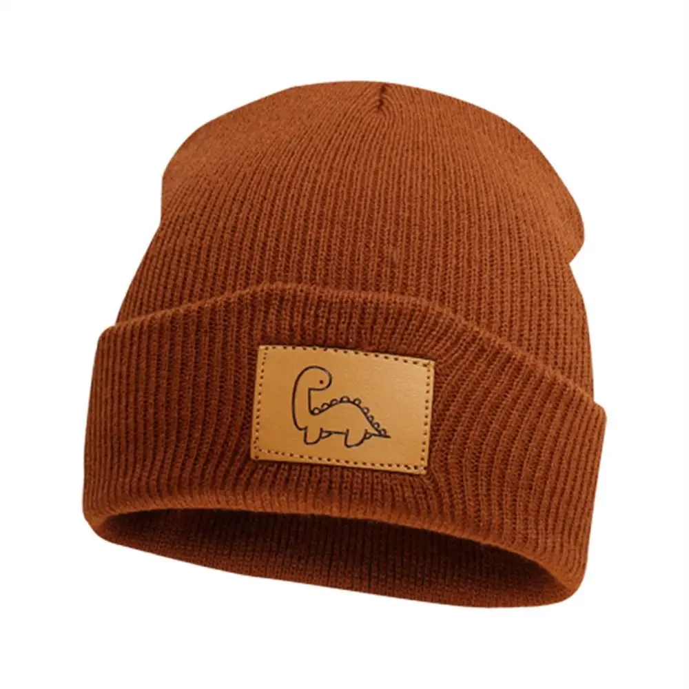 Mode Niedliche Dinosaurier Wintermütze Weiche Feste Beanie Mütze Stretch Kinder Ski Hüte – Detail 5
