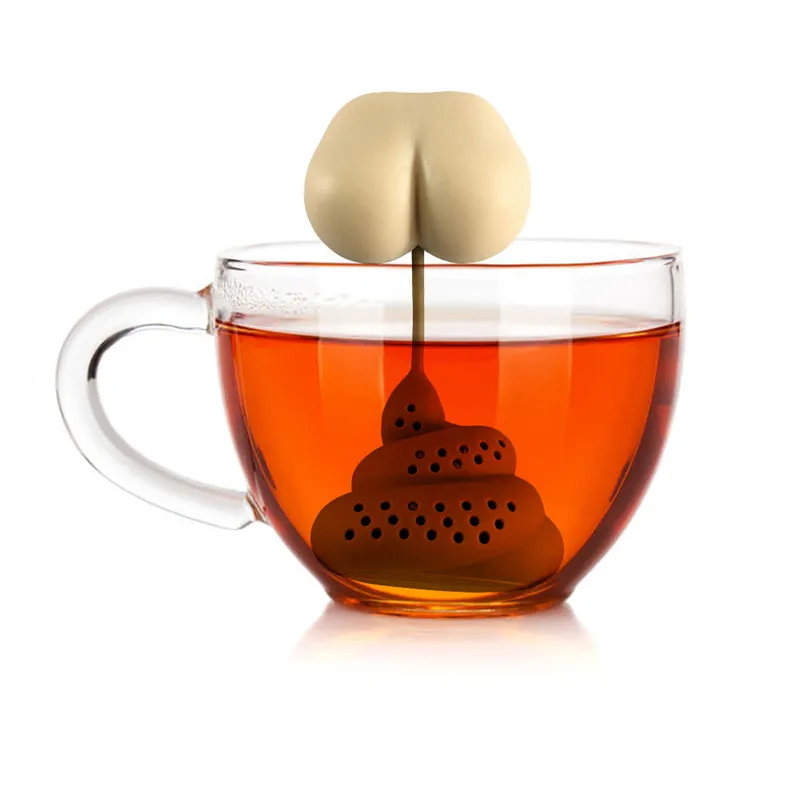 Silicone Tea Infuser Creative Poop Shaped Funny Gadgets Herbal Bag Reusable Coffee Filter Diffuser Strainer Accessories tea infuser