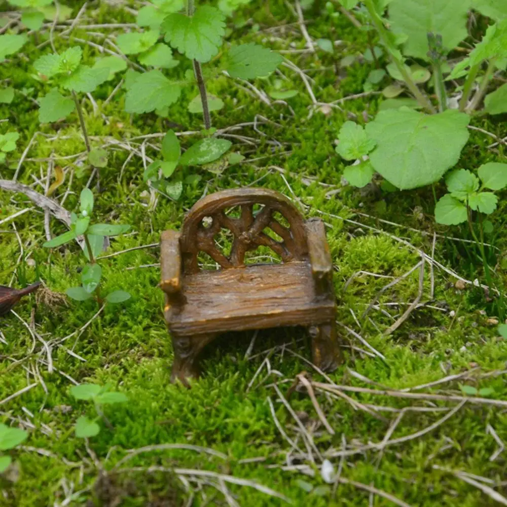Mini Garden Ornament Miniature Park Seat Bench Craft Fairy Dollhouse Decor Micro Home Landscape Decor Accessories