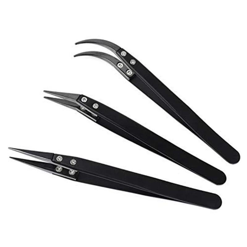 Tool Industrial Use Reverse Tweezers Ceramic Tweezers High Temperature Laboratory Work Hobbies Solder Resistant Durable
