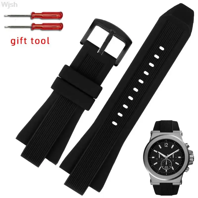 

Водонепроницаемый силиконовый ремешок для MK серии MK8184 MK8152 MK9020 MK8730 mk8761резиновый ремешок для часов выпуклый силиконовый 29*13 мм мужской ремешок