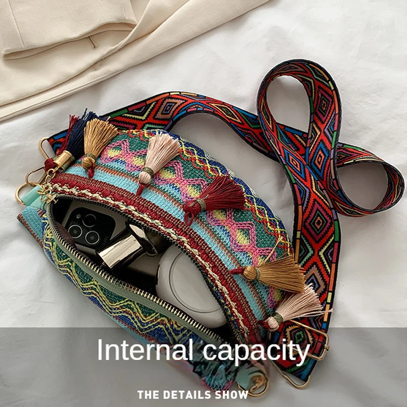 Waist Bag Women Folk Style Waist Bags Adjustable Strap Fanny Pack Fringe Decor Pochete Feminina Ri&ntilde;onera Belt