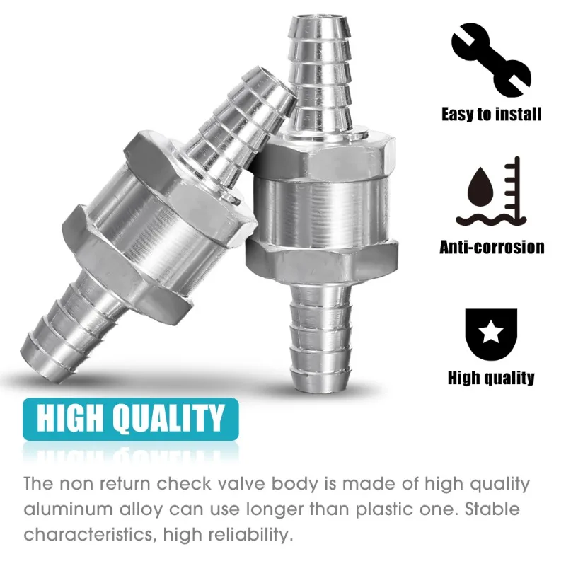 Car One Way Check Valve 6/8/10/12MM Oil Supply Joint Hand Pump Aluminium Alloy Fuel Non Return Check Valve for Peugeot Renault