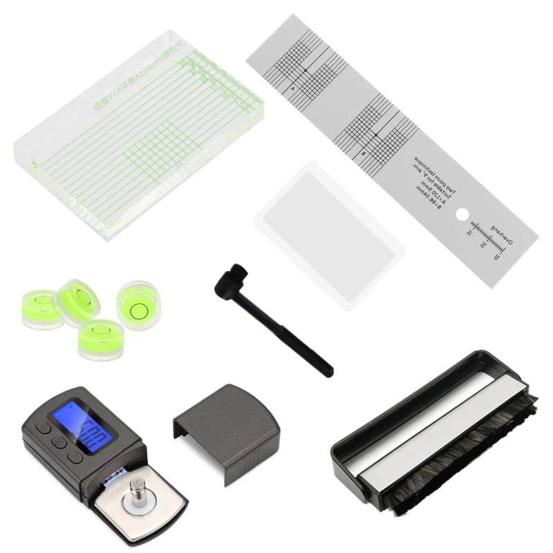 Plattenspieler Werkzeuge Setup Kit Ausrichtung Winkelmesser Plattenspieler Stift LCD Kraft waage