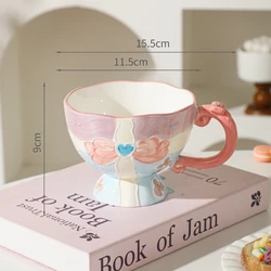 Aesthetic Ceramic Coffee Mug - Stylish Drinkware for Home and Office, Microwave Safe Gift (A)