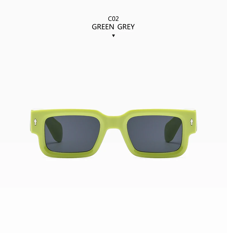 Schutzbrille Y2K Mode Kleine Quadratische Sonnenbrille Frauen Niet Design Sonnenbrille Männer Shades Bunte Rahmen Shades UV400 – Detail 13