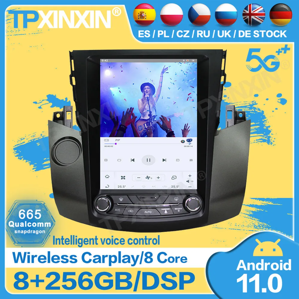Qualcomm Tesla Record Android 11 Per Toyota Rav4 2003 2004 2005 2006 2007 2008 2009 Gps Navi Ricevitore Player Autoradio Head Unit