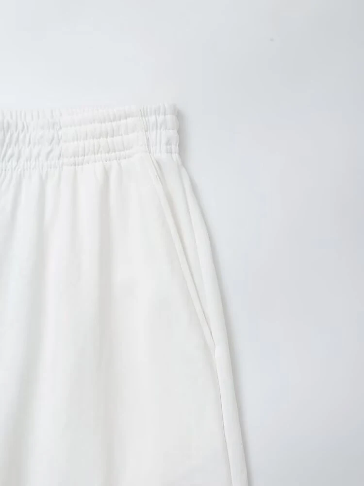 Europäischer und amerikanischer Stil Damenbekleidung Neu 2024 Lässiges, vielseitiges, einfarbiges Rundhals-T-Shirt mit hochtaillierter Hose im Set – Detail 20