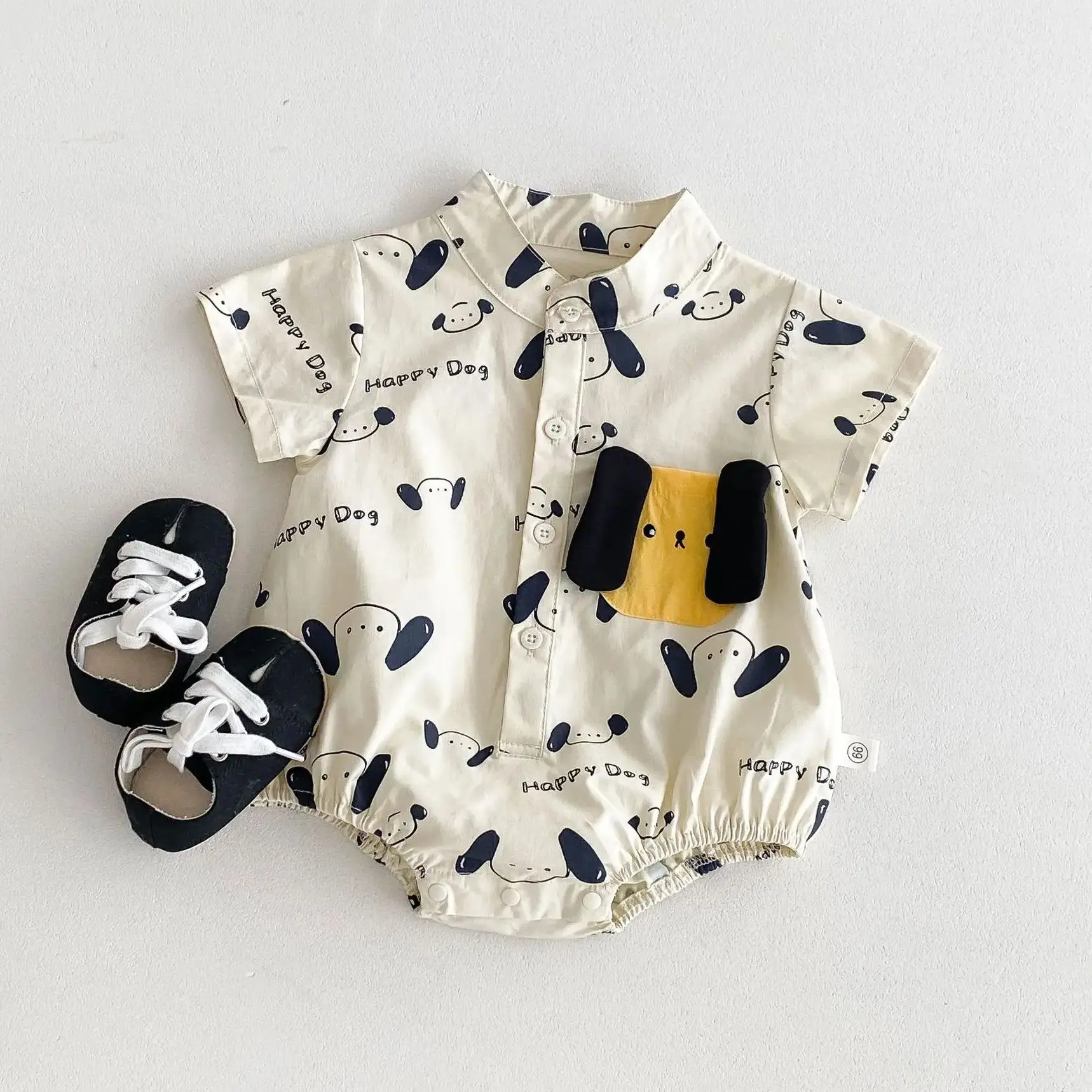 Cute Cartoon Doggy Baby Bodysuits One Piece Romper
