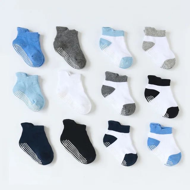 6Pairs Baby's Non-slip Floor Socks For Toddler Kids Boys Indoor Activities Learn To Walk Ankle Socks 2