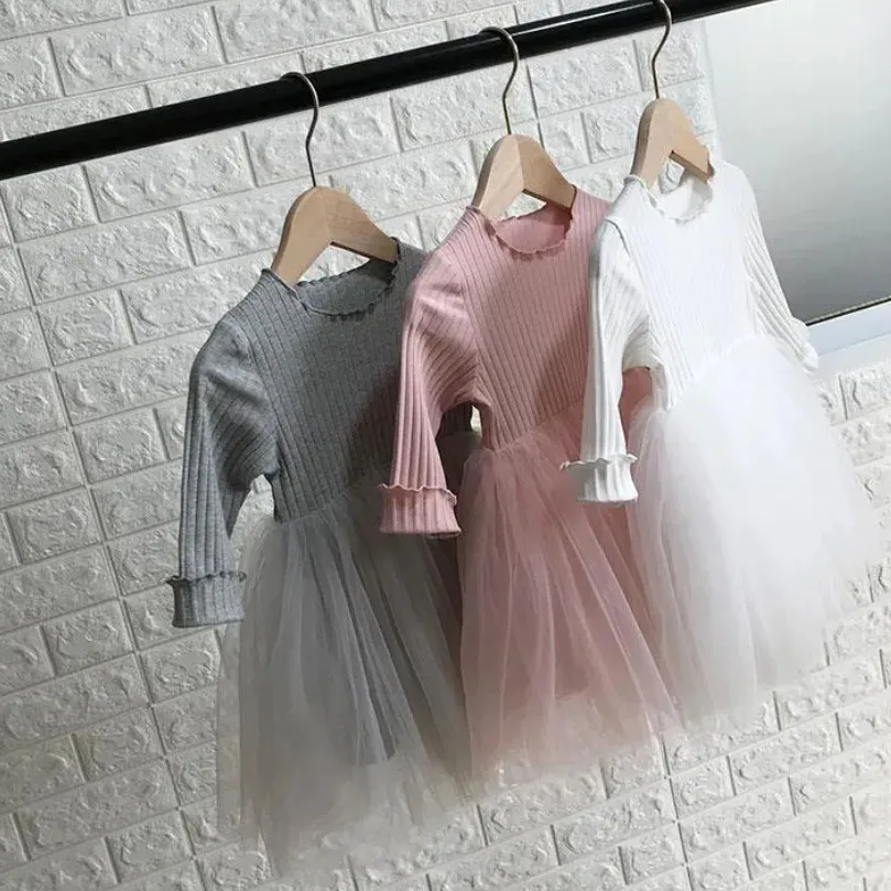 

Baby Girls Lace Stitching Dress 2022 New Arrival Kids Girls Spring Autumn Dress Children Princess Cotton Dress For 12M-6Y