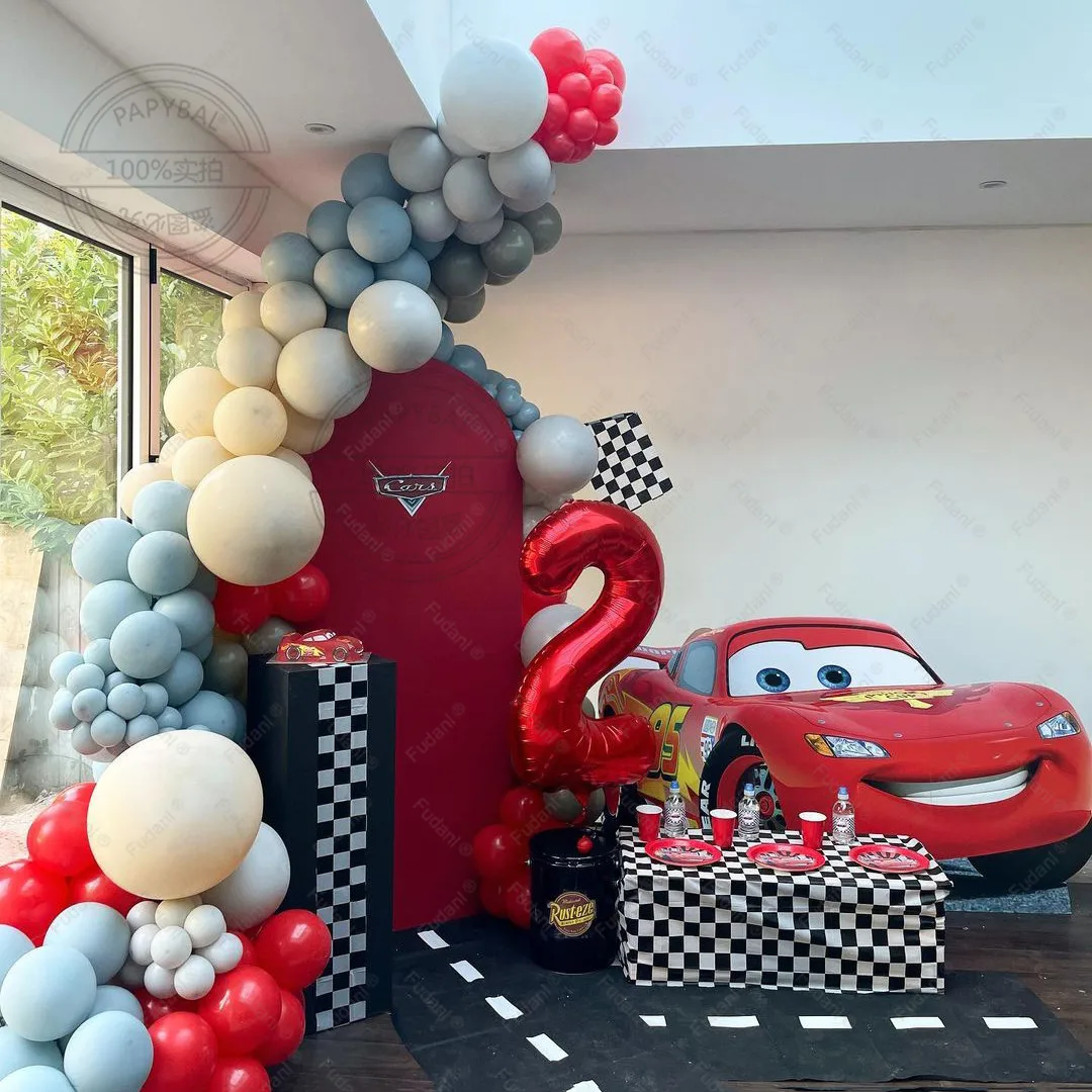1setDisneyRacingCarBalloonsGarlandArchKitForHappyBirthday