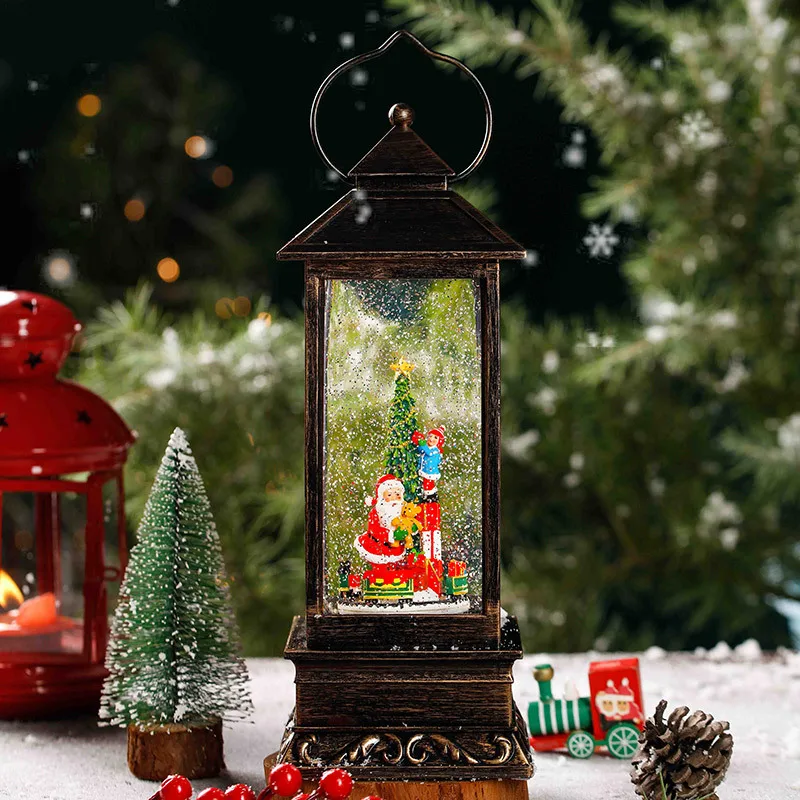 Christmas Carousel Old Man Tree Phone Booth Music Box Crystal Ball Octave Box Drifting Snow Children's Birthday New Year Gift 4