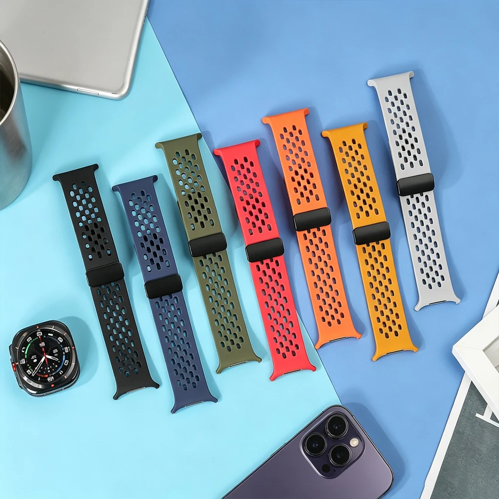 Breathable Magnetic Silicone Bracelet Strap