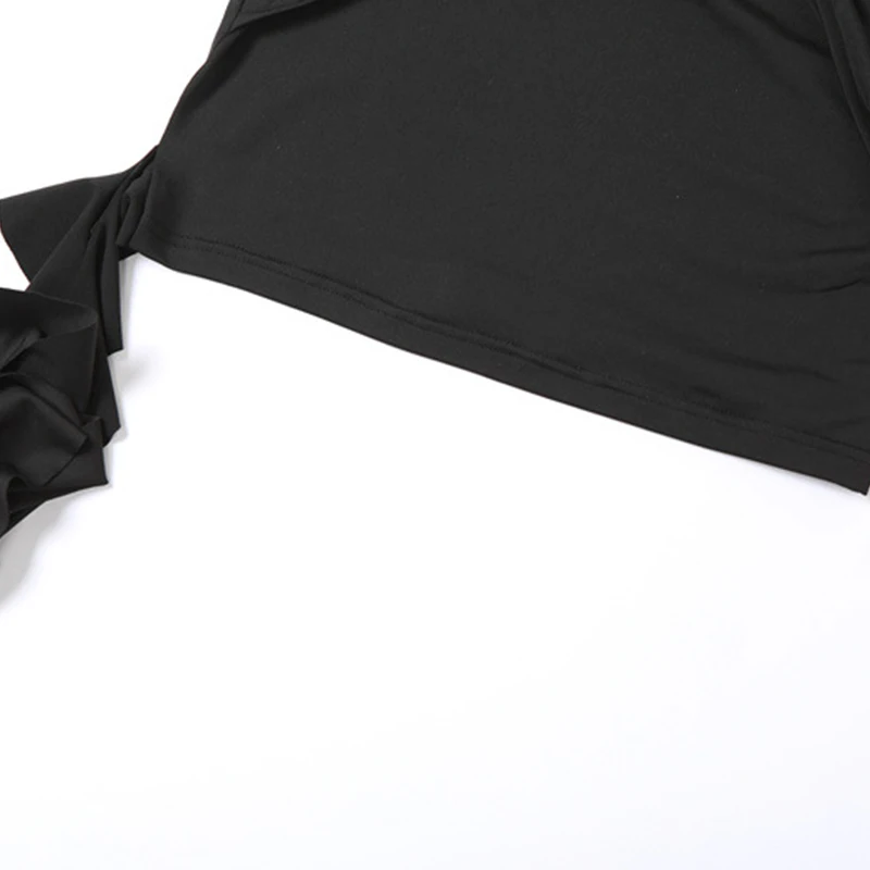 Vestido halter Y2K para mujer, ropa de verano, color sólido, sin mangas, espalda descubierta, dobladillo con volantes, vestido ajustado para salir y fiesta.
