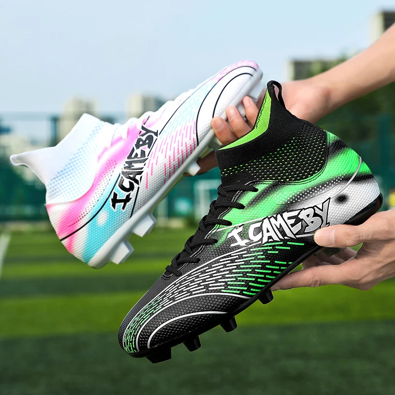 Men's High Top Sports Football Shoes Children's Anti Slip And Impact resistant Five Person Training Football Shoes