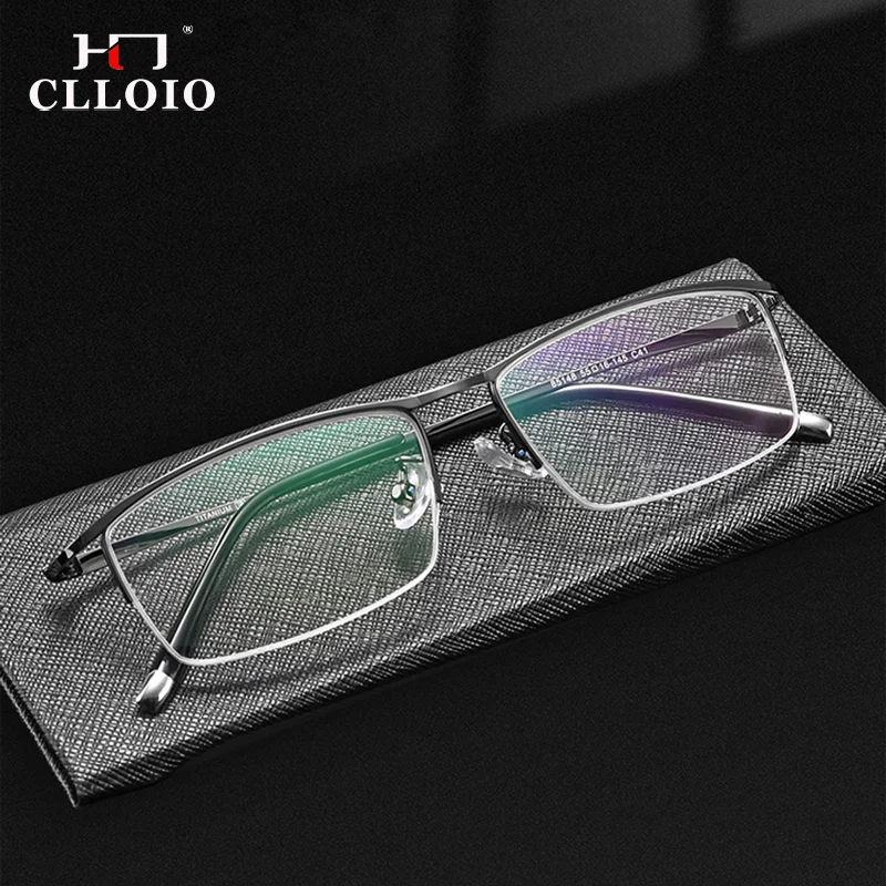 CLLOIONewMenBusinessBlueLightBlockGlassesMetalHalfFrame