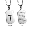 Cross Bible Men's Necklace with ''Be Strong and Courageous ''Dog Tag Pendant Religious Jewelry 24Inch Chain 1