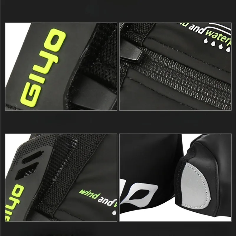 Cycling Shoe Covers Waterproof Cycling Overshoes Bicycle Shoes Covers Reflective Windproof Winter Fleece