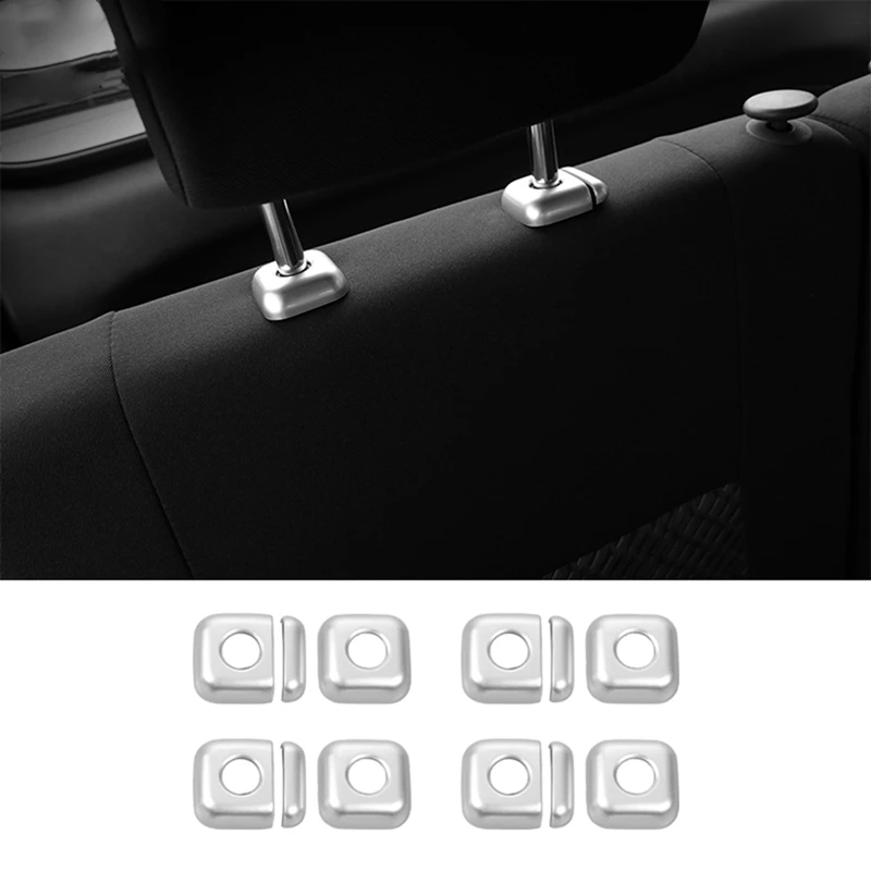 

Car Seat Headrest Adjust Button Trim Cover Decoration Stickers Kits For Suzuki Jimny 2007-2017 Interior Accessories, Silver