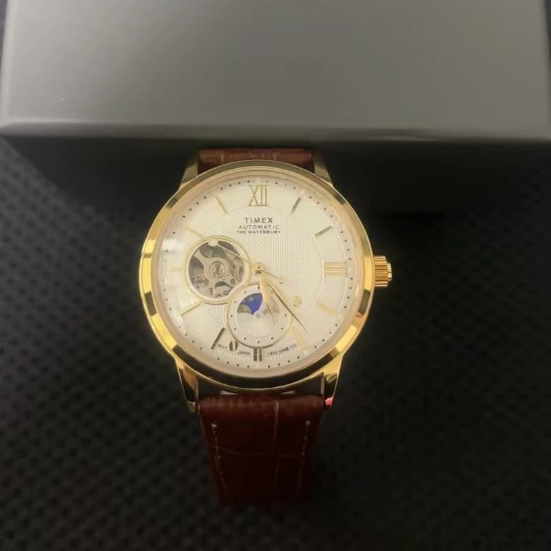 TIMEX Automatic Men's Watch Luxury Leisure Multifunction Calendar leather Strip Wristwatch mechanical watch,quartz belt watch