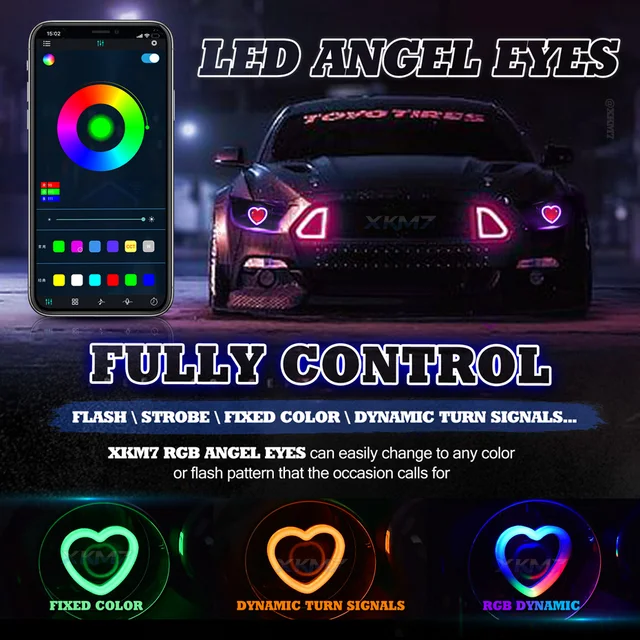 Rion Angel Eyes Set Scheinwerfer Rgb Standlicht Ringe Halo Ring