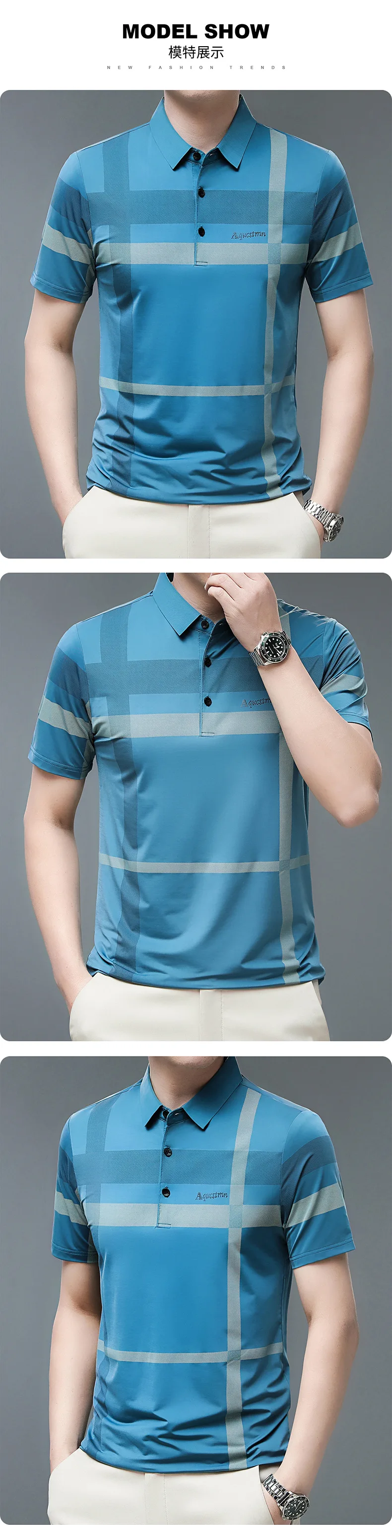 Polo Shirt Men Summer Casual Stripe Polo Tee Shirt Loose Thin Male Pol –  Stylariz