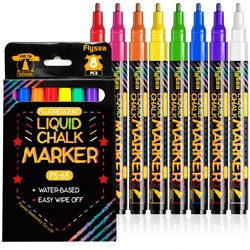 Vibrant Erasable Liquid Chalk Markers - Bold Tip (8 Colors)