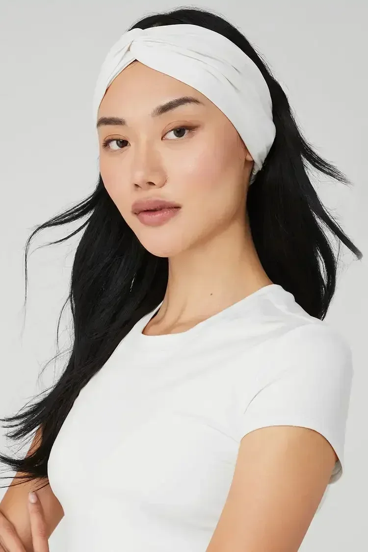 AL Soft Headband Yoga Stretchy Headbands for Women Yoga Accessories Twist Knotted Bow Gym Daily Life Head Bands Running Sport