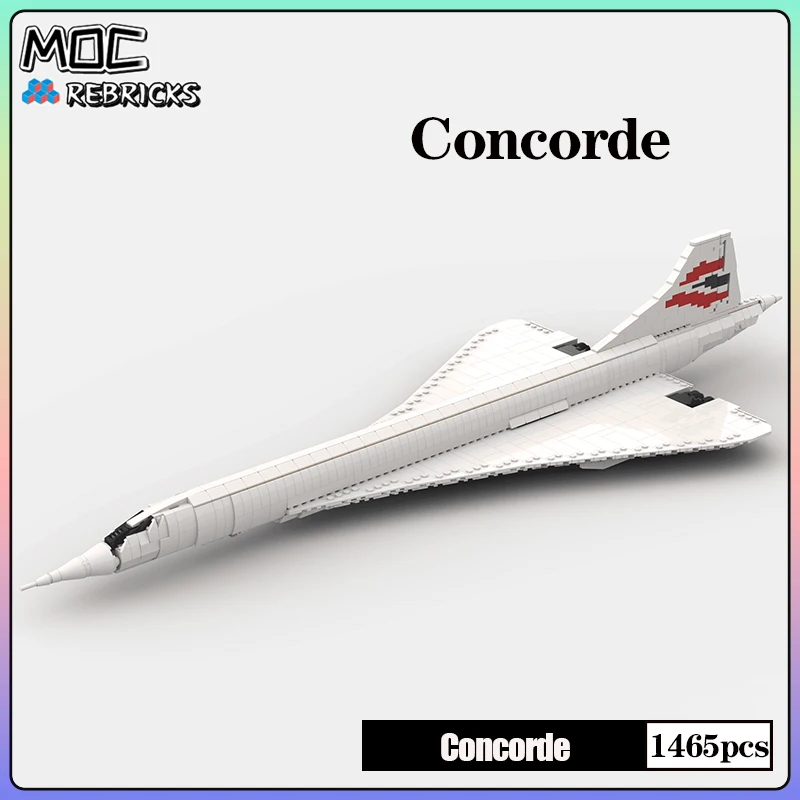 

Flight Series Concorde Supersonic Jet Aircraft MOC Building Block Model Set Originality DIY Child Toys Christmas Gifts