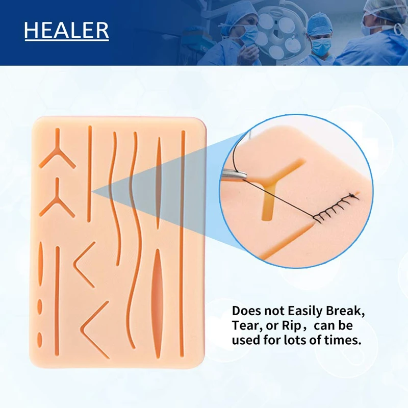 Suture Practice Kit For Student, Include Upgrade Suture Pad With Pre-Cut Wounds, Suture Tools,Suture Thread