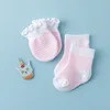 Cotton Baby Socks 4 Pairs Newborn Gloves Socks Set Spring Anti Scratch Bite Gloves Photography Props Infant Boys Girls Accessori 5