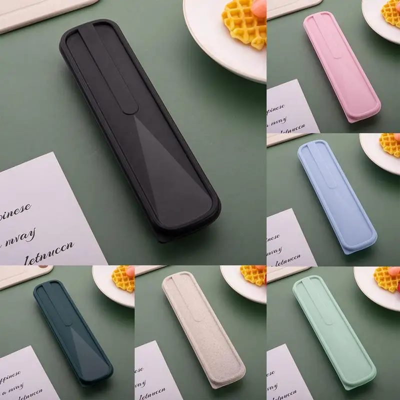 

Tableware Spoon Fork Chopsticks Wheat Straw Tableware Box Spoon Fork Chopsticks Cutlery Dinnerware Children Adult Travel