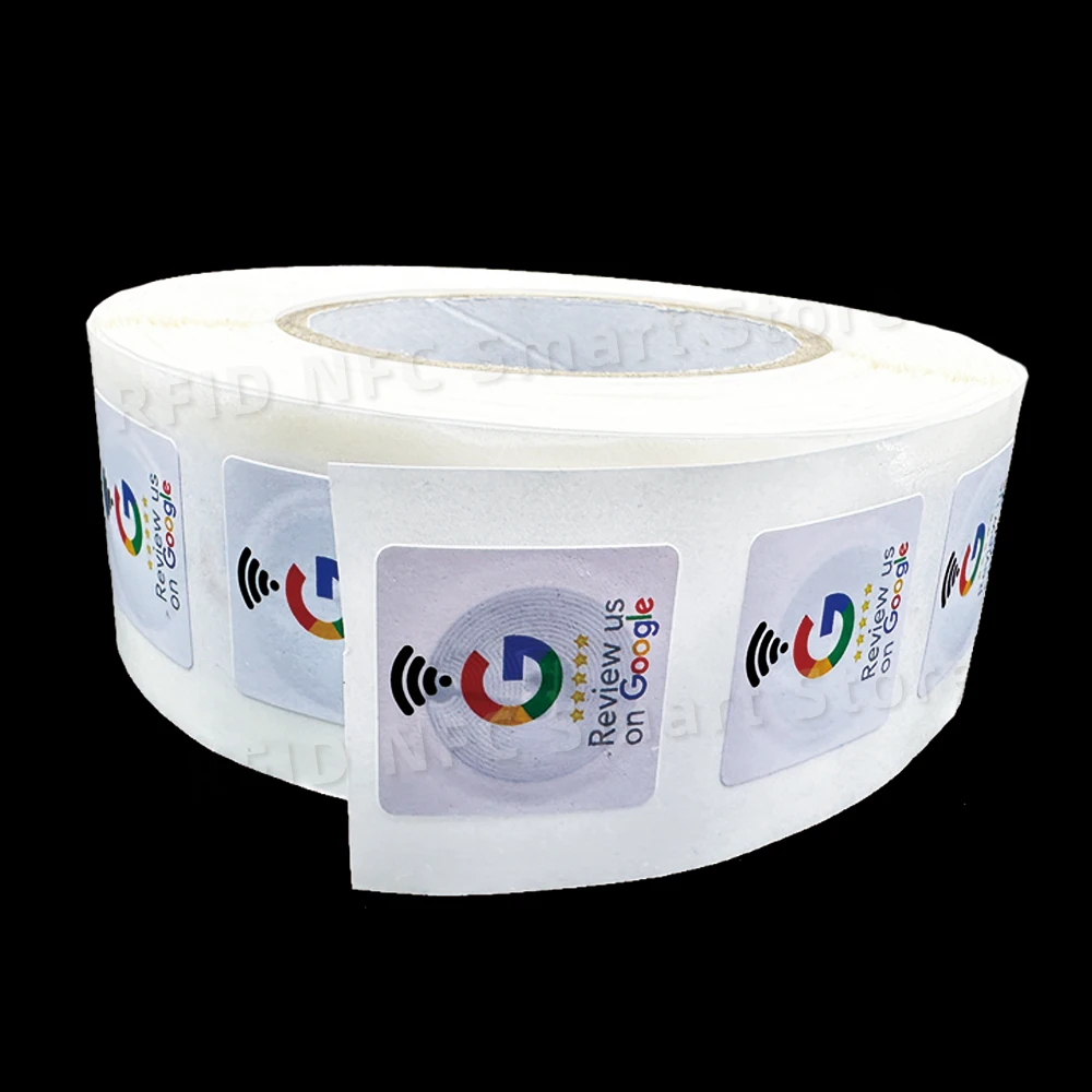 nfc215 Google Review Stickers 504Bytes 30mm Waterproof NFC Review Sticker Review us on Google Sticker13.56MHz nfc tags stickers 3