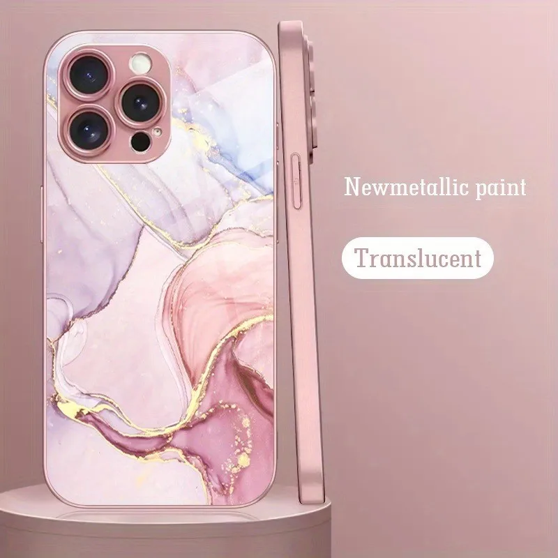 Creative Marble Pattern Tempered Glass Phone Case