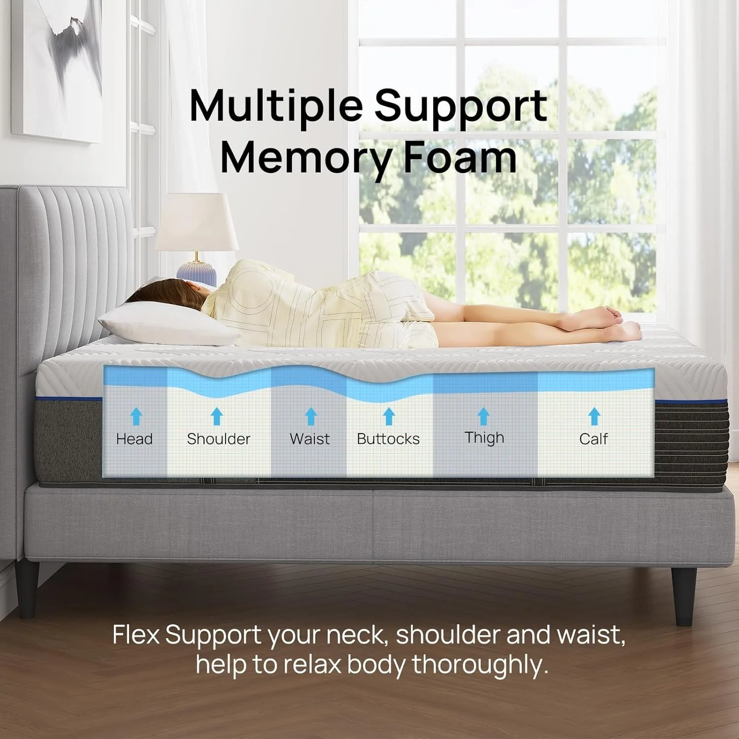 Full Size Mattress, Gel Memory Foam Mattress for Pressure Relief, Fiberglass-Free Comfort Mattress in a Box, Medium Firm Mattres 3